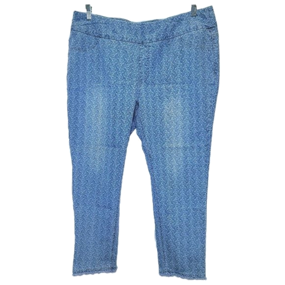 Soft Surroundings Pull On Jeans SlimTapered Boho Denim Stretch Plus 1X 2X 18 20